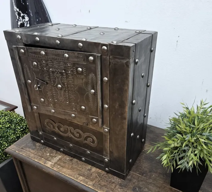 Pamono 18th Century Italian Wrought Iron Hobnail Safe Online