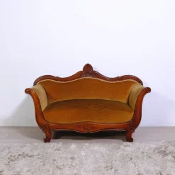 Pamono 19th Century Louis Philippe Boat-Shaped Sofa in Walnut and Velvet Discount