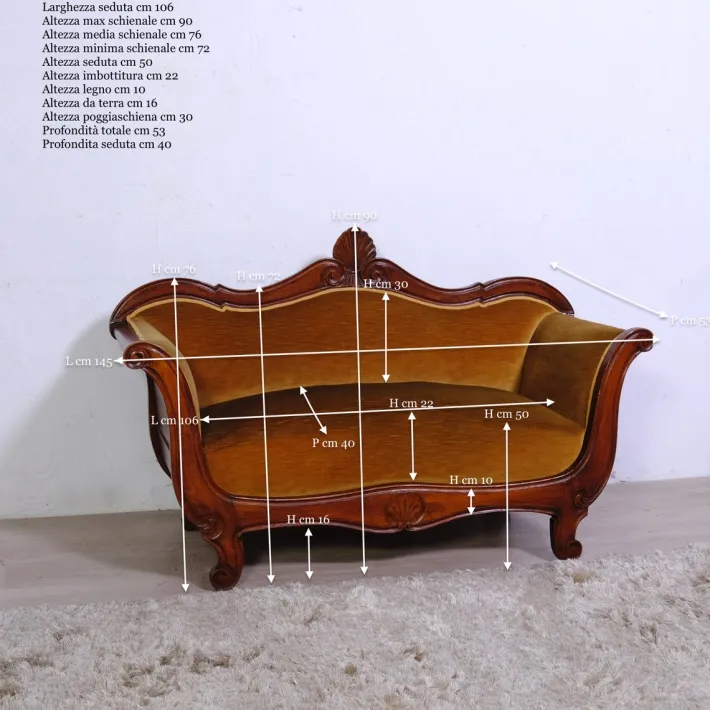 Pamono 19th Century Louis Philippe Boat-Shaped Sofa in Walnut and Velvet Discount