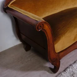 Pamono 19th Century Louis Philippe Boat-Shaped Sofa in Walnut and Velvet Discount