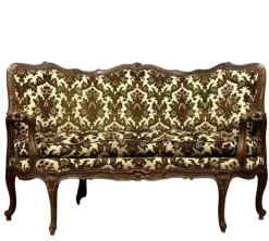 Pamono 19th Century Louis XV Corner Bench / Chateuse in Carved Wood Outlet
