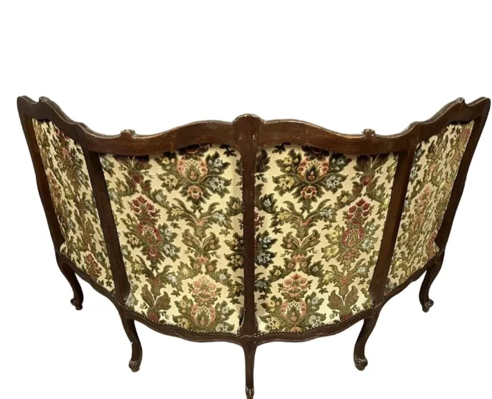 Pamono 19th Century Louis XV Corner Bench / Chateuse in Carved Wood Outlet