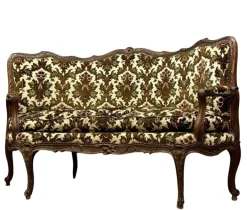 Pamono 19th Century Louis XV Corner Bench / Chateuse in Carved Wood Outlet