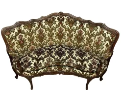 Pamono 19th Century Louis XV Corner Bench / Chateuse in Carved Wood Outlet