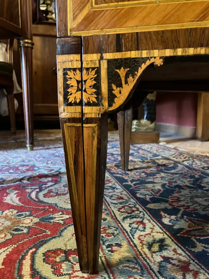 Pamono 18th Century Louis XVI Italian Nightstands Cabinets with Marble Top, Marquetry, 1780, Set of 2