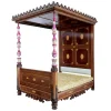 Pamono 19th Century Mahogany and Porcelain 4 Poster Bed New