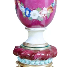 Pamono 19th Century Mahogany and Porcelain 4 Poster Bed New