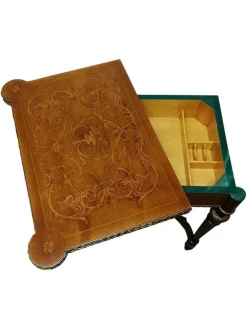 Pamono 19th Century Napoleon III Console Marquetery Game Table