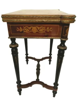 Pamono 19th Century Napoleon III Console Marquetery Game Table