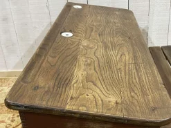 Pamono 20th Century Oak School Desk with Porcelain Inkwells Best