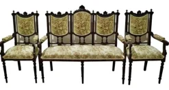 Pamono 19th Century Portuguese Sofa and Armchairs, Set of 3 Best