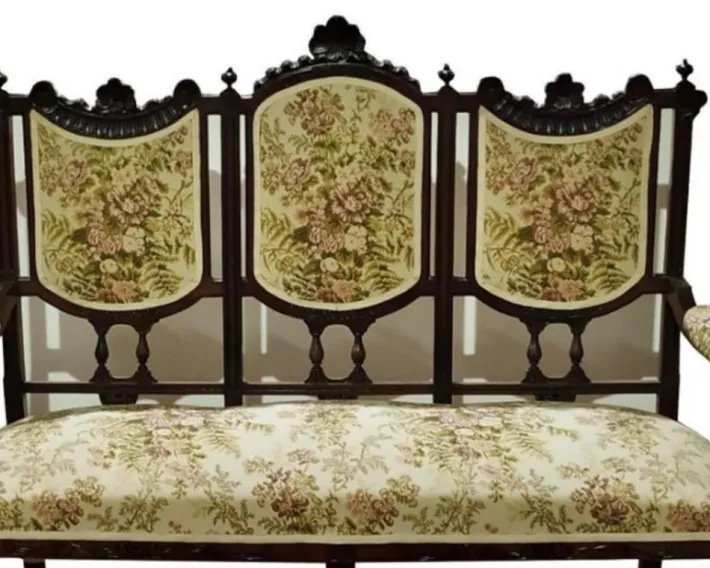 Pamono 19th Century Portuguese Sofa and Armchairs, Set of 3 Best