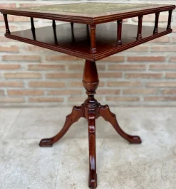 Pamono 19th Century Regency Wood Game Table with Green Leather Top, 1890s Sale