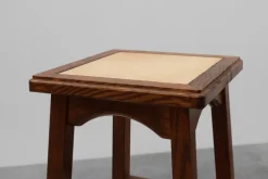 Pamono 20th Century Rustic Wooden Side Tables with Ceramic Tile Top, France, 1940s, Set of 2 Discount