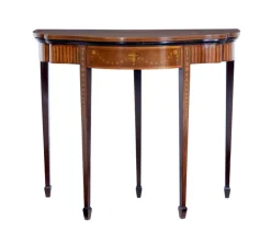 Pamono 19th Century Sheraton Revival Inlaid Mahogany Card Table, 1880 Outlet