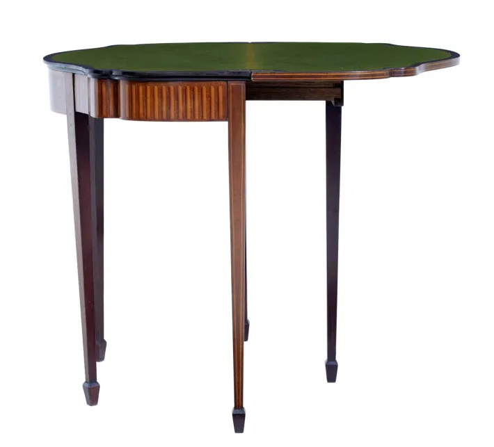 Pamono 19th Century Sheraton Revival Inlaid Mahogany Card Table, 1880 Outlet