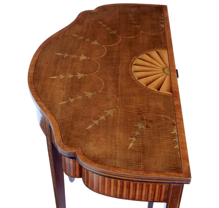 Pamono 19th Century Sheraton Revival Inlaid Mahogany Card Table, 1880 Outlet