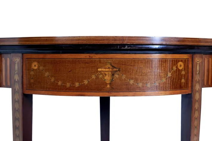 Pamono 19th Century Sheraton Revival Inlaid Mahogany Card Table, 1880 Outlet
