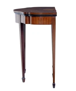 Pamono 19th Century Sheraton Revival Inlaid Mahogany Card Table, 1880 Outlet