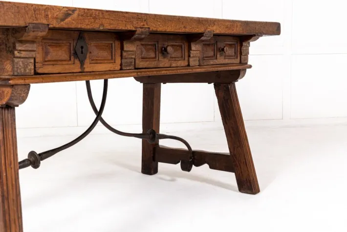 Pamono 18th Century Spanish Walnut Trestle Table Hot