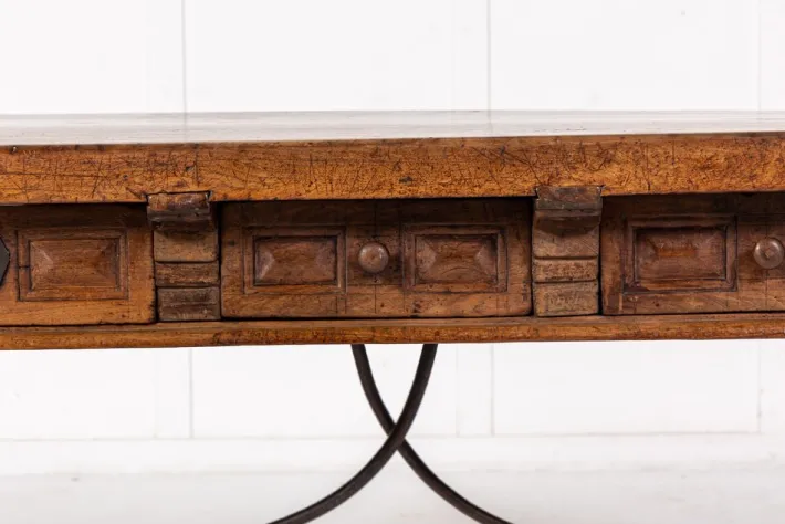 Pamono 18th Century Spanish Walnut Trestle Table Hot