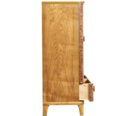 Pamono 20th Century Swedish Burr Elm Cabinet Clearance