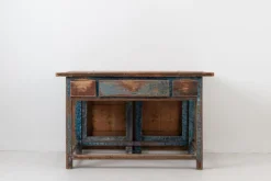 Pamono 19th Century Swedish Folk Art Blue Work Table Outlet