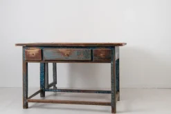 Pamono 19th Century Swedish Folk Art Blue Work Table Outlet