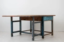 Pamono 19th Century Swedish Folk Art Blue Work Table Outlet