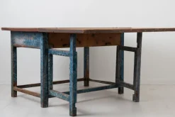 Pamono 19th Century Swedish Folk Art Blue Work Table Outlet