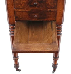 Pamono 19th Century Victorian Burr Walnut Drop-Leaf Worktable, 1880s Online