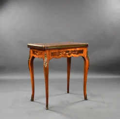 Pamono 19th Century Victorian English Walnut & Marquetry Card Table Discount