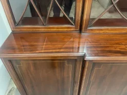 Pamono 19th Century Inlaid Mahogany Breakfront Bookcase, 1880s