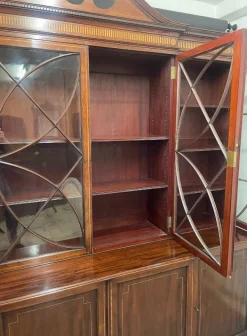 Pamono 19th Century Inlaid Mahogany Breakfront Bookcase, 1880s