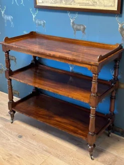Pamono Three-Tiered Shelf in Mahogany