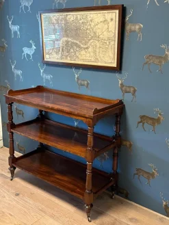 Pamono Three-Tiered Shelf in Mahogany