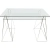 Pamono Trestle Leg Console Table / Desk With Two-Tiered Glass Top Online