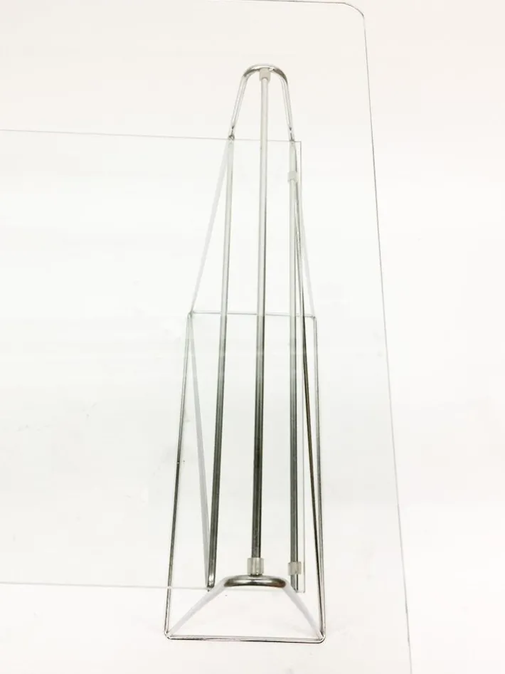 Pamono Trestle Leg Console Table / Desk With Two-Tiered Glass Top Online