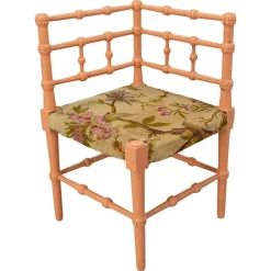 Pamono Turned Corner Chair for Child in Painted Wood & Fabric, 19th Century Outlet