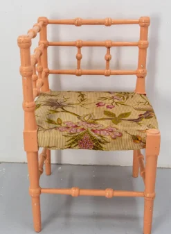 Pamono Turned Corner Chair for Child in Painted Wood & Fabric, 19th Century Outlet