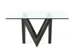 Pamono Vega Dining Table in Black Slate and Glass Design by Joaquín Moll for Meddel Clearance