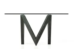 Pamono Vega Dining Table in Black Slate and Glass Design by Joaquín Moll for Meddel Clearance