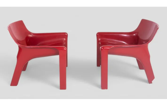 Pamono Vicario Armchairs by Vico Magistretti for Artemide, 1970s Best