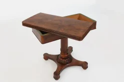 Pamono Victorian Burl Wood Folding Card Table, 19th Century Outlet