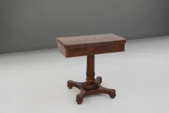 Pamono Victorian Burl Wood Folding Card Table, 19th Century Outlet