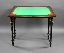Pamono Victorian Burr Walnut Inlaid Card Table, 1860s Sale