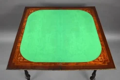 Pamono Victorian Burr Walnut Inlaid Card Table, 1860s Sale