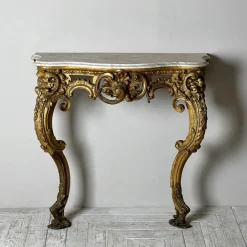 Pamono Victorian Giltwood and Marble Console Table Best
