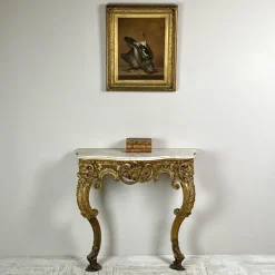 Pamono Victorian Giltwood and Marble Console Table Best