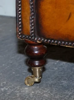 Pamono Victorian Hand Dyed Tan Brown Leather Sofa Hot